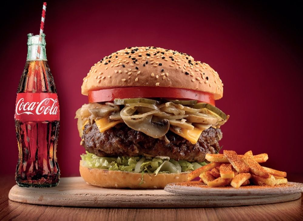 Garlic Mushroom Cheeseburger Menü